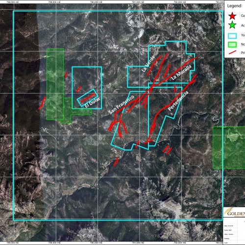 Yoquivo Property and Vein Map. Feb. 2019.