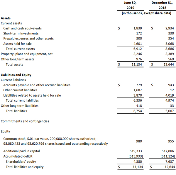 CONDENSED CONSOLIDATED BALANCE SHEETS